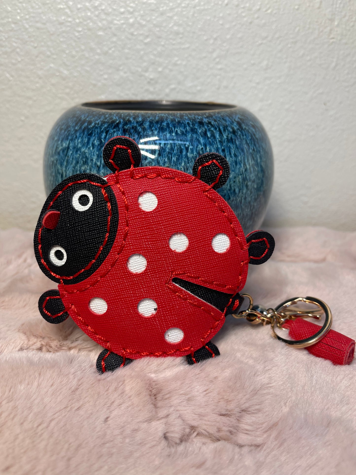 Leather Keychain with 2-in-1 mirror