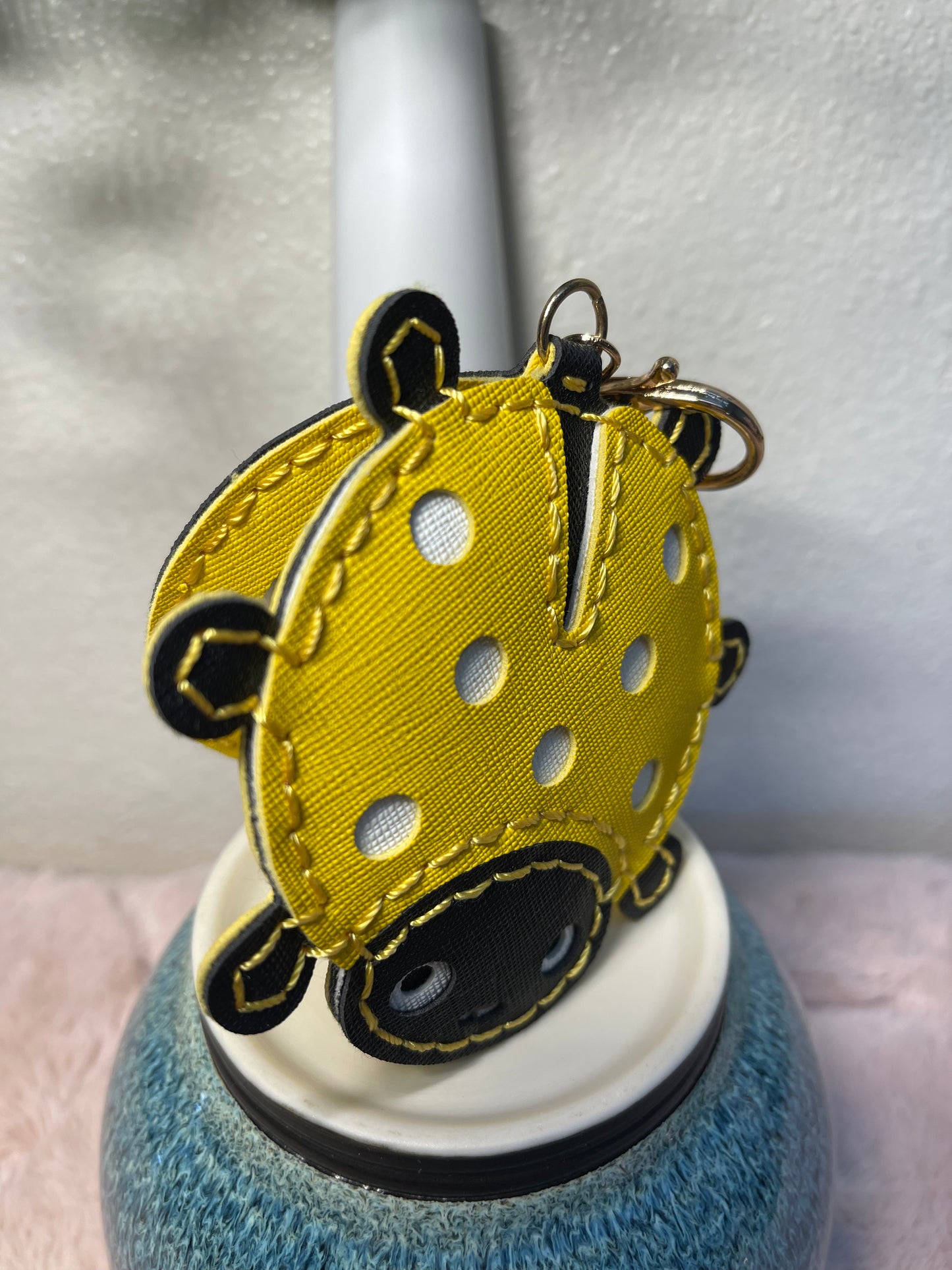 Leather Keychain with 2-in-1 mirror