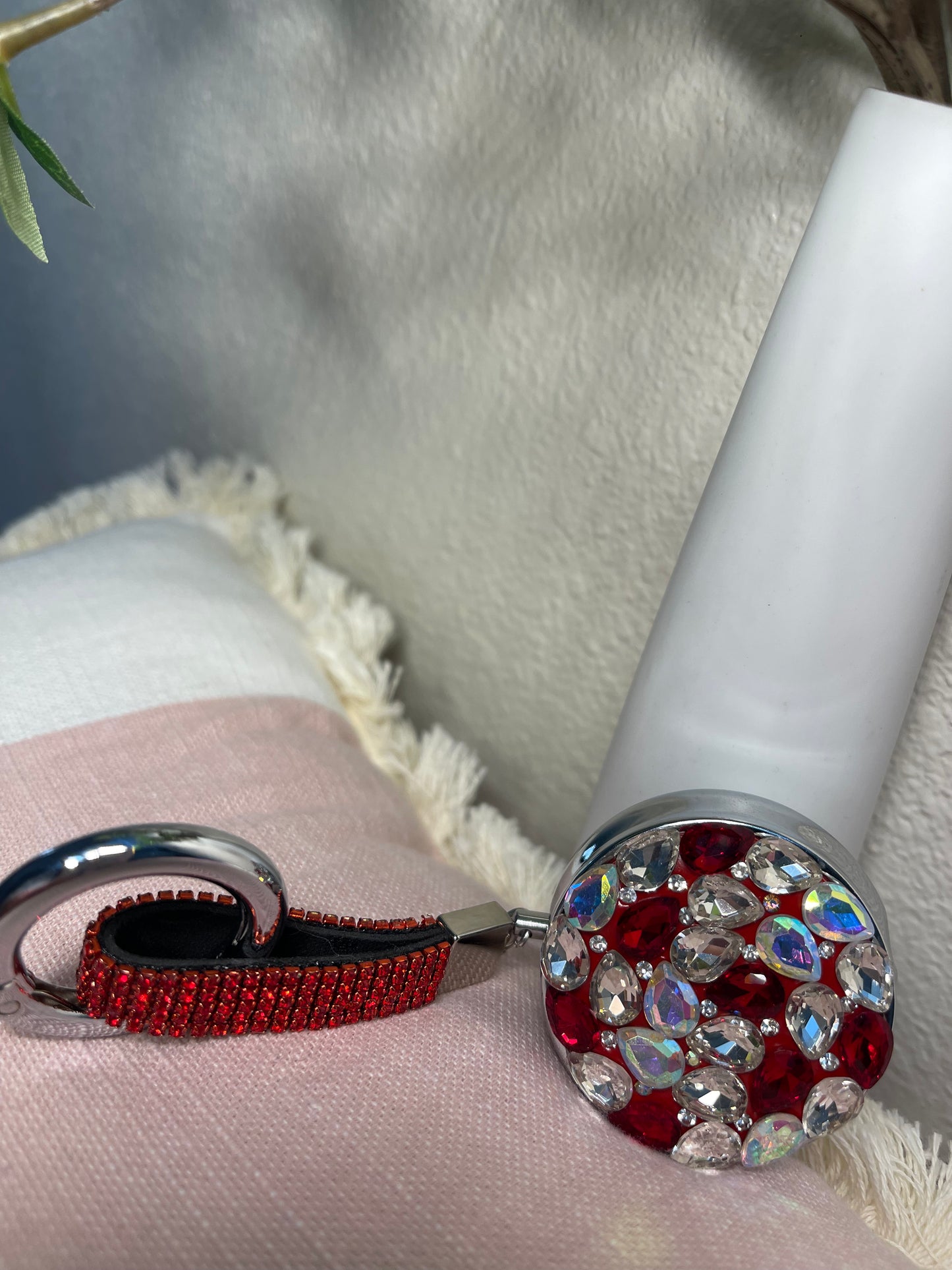 Crystal stone Keychain Pill Case