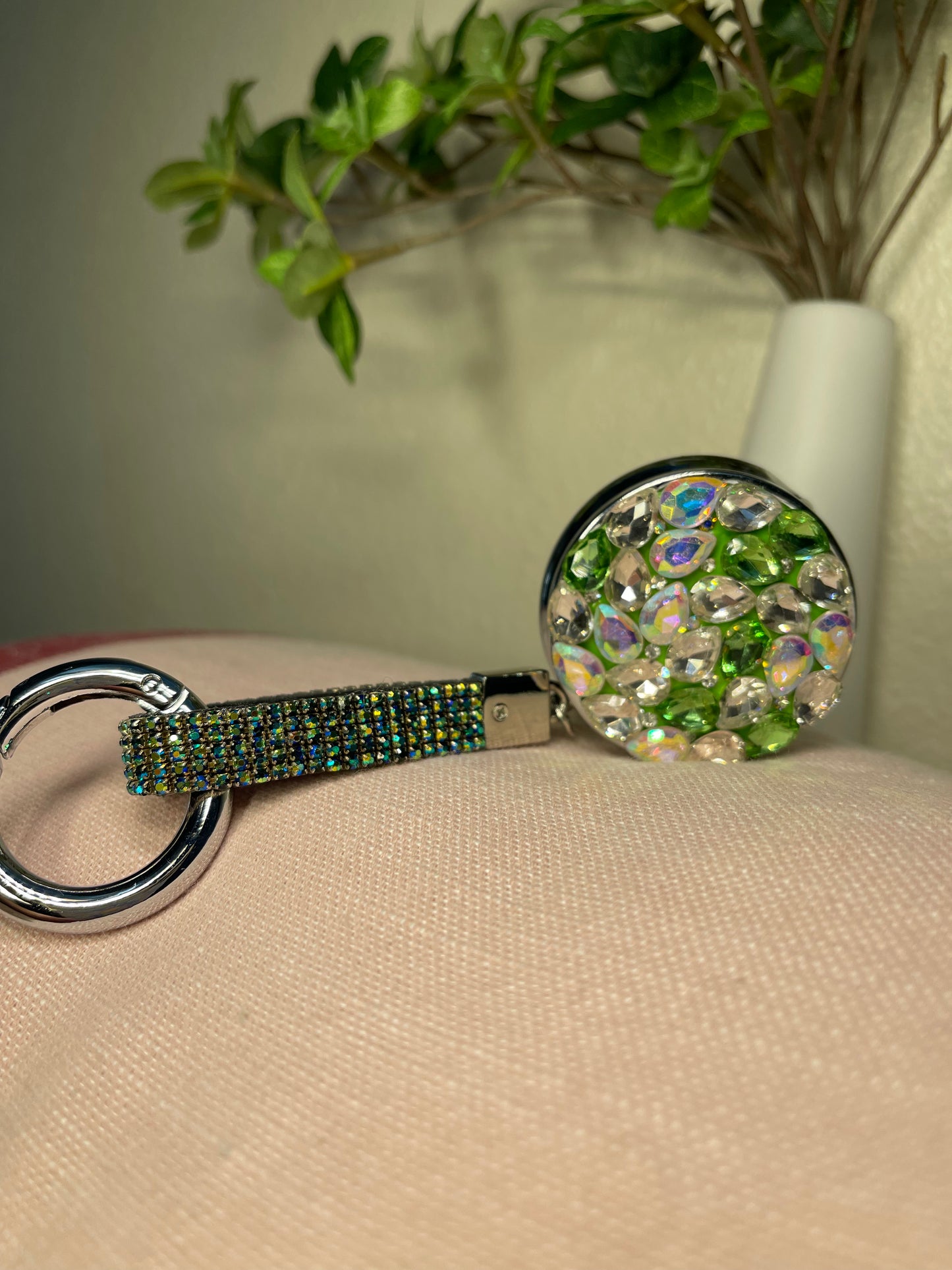 Crystal stone Keychain Pill Case