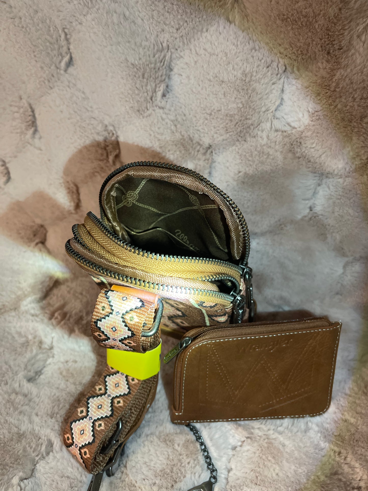 Aztec Crossbody Sling bag set with Wallet