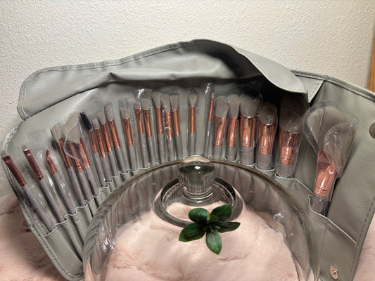 C-Lux Time to Spring 24 PC  Natural Collection Makeup Brush Set