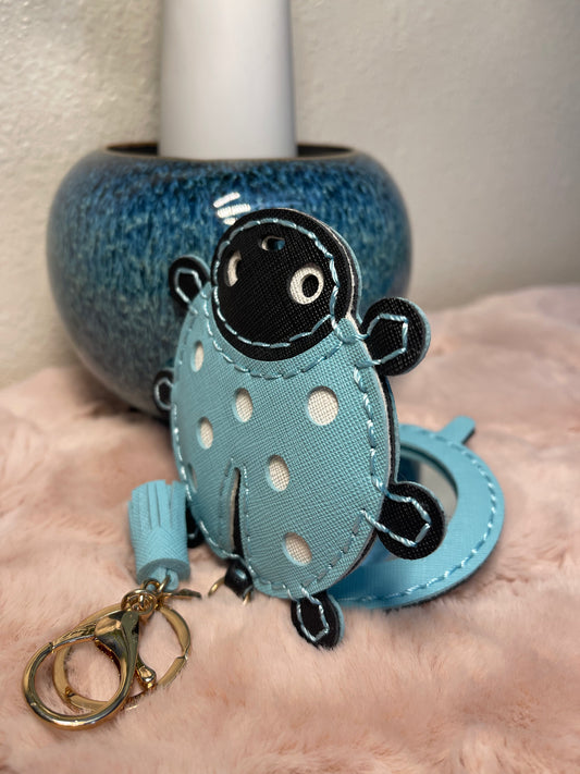 Leather Keychain with 2-in-1 mirror