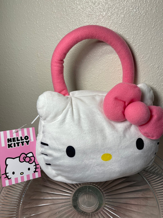Girls Hello Kitty Purse Pink Bow Plush Handbag